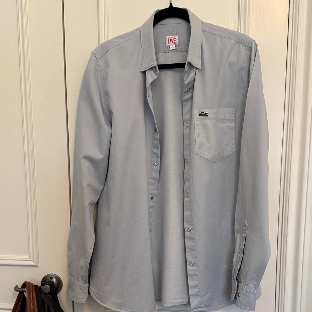 Lacoste Light Blue Button-Up - Picture 6 of 8